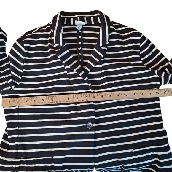 a new day Black and White Striped Blazer. Cotton Knit. XL. A0012 - Picture 7 of 10